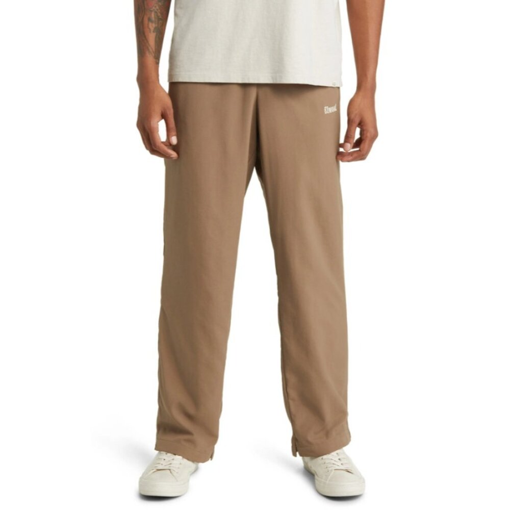 Elwood Dume‎ Nylon Pants Drawcord Elastic Waist Straight Leg Dull Brown Medium